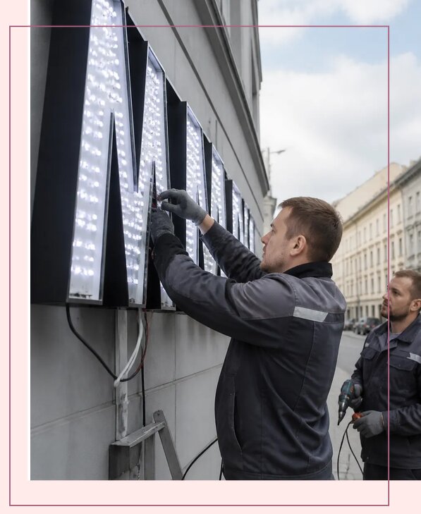 Изготовление и монтаж светодиодных LED вывесок в Красноярске