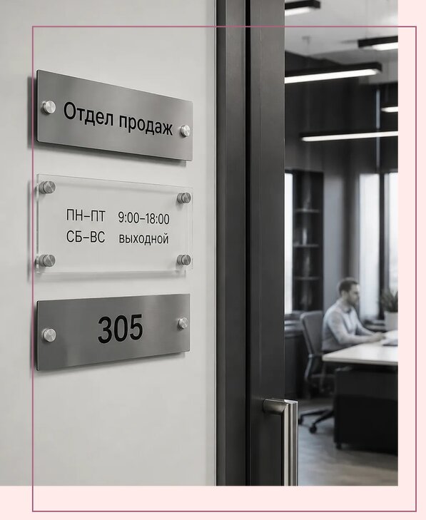 Офисные таблички на дверь в Красноярске по цене от 4978 р. | Аванза-Крс